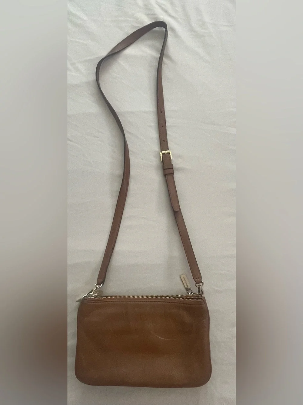 Michael Kors Brown Leather Pebbled Crossbody Bag
